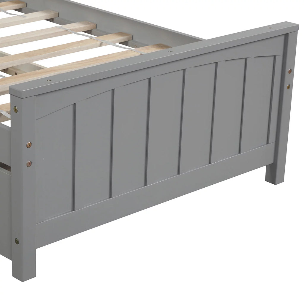 White Twin Bed Frame with Trundle X6066