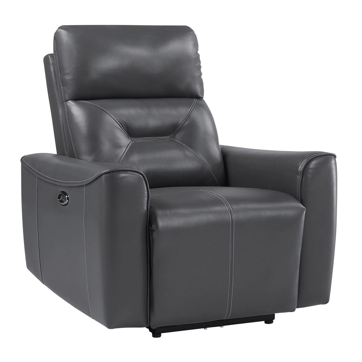 Dark Gray Faux Leather Power Reclining Chair I599