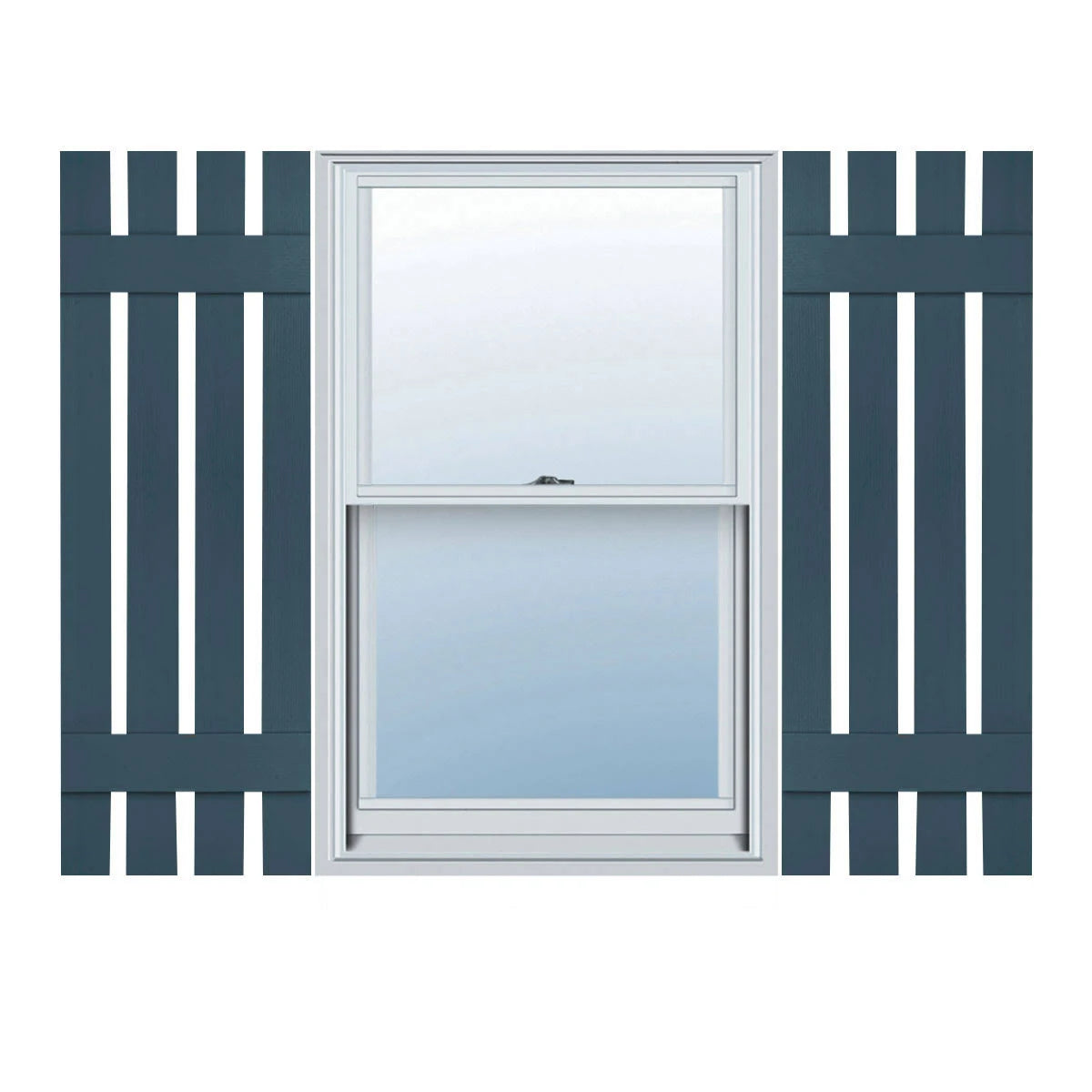 16-1/4 in. x 36 in. Vinyl Board and Batten Shutters Pair Classic Blue V915
