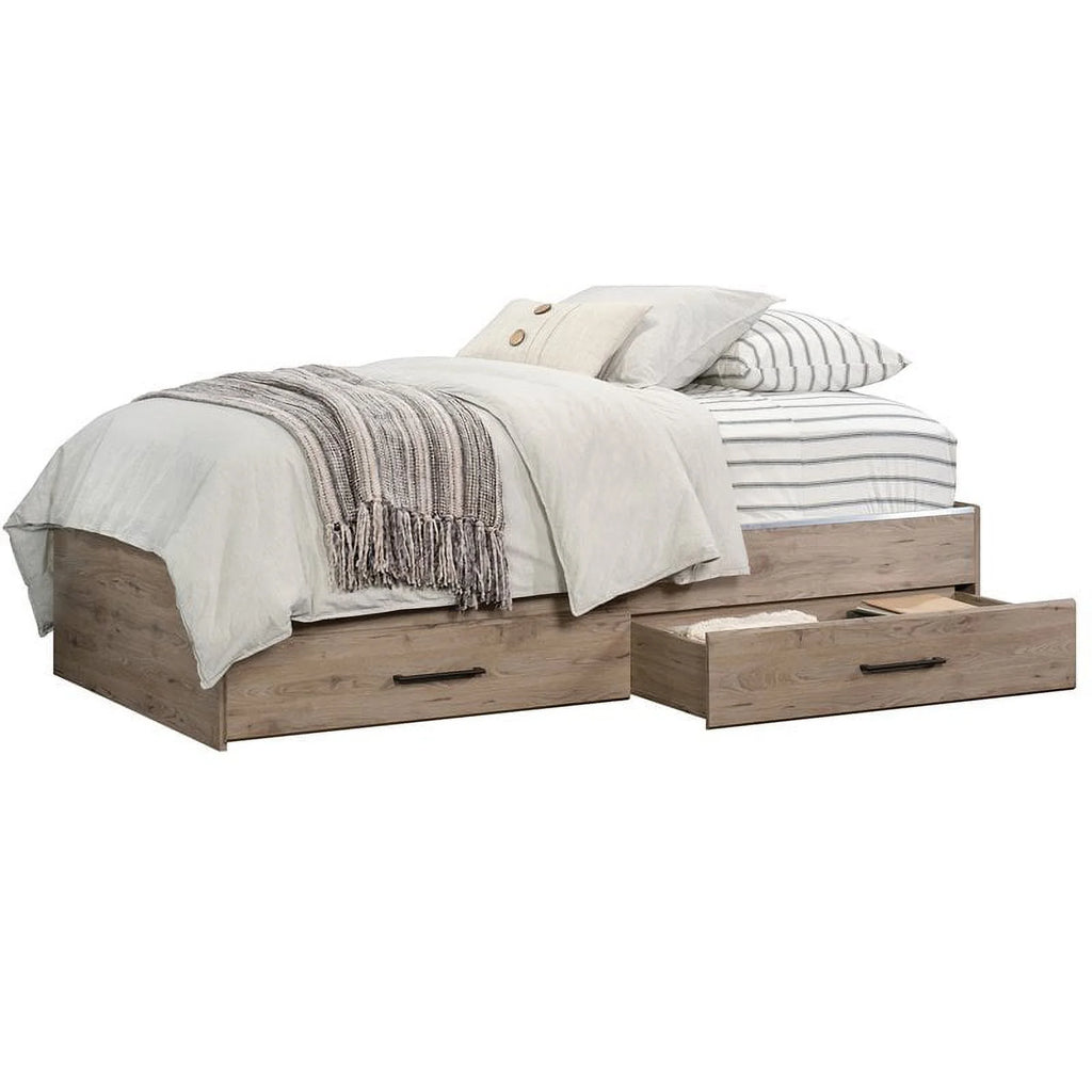2 Piece Wood Twin Mates Bed with Storage Drawers F844
