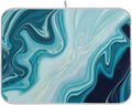 Blue Abstract Marble Dish Drying Mat (18x24Inch) J844