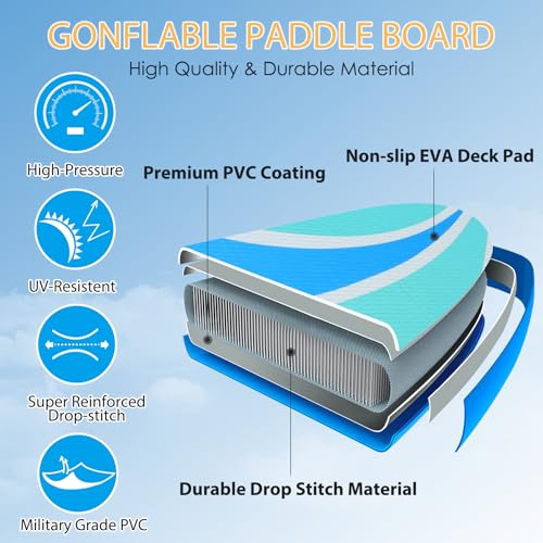 Inflatable Stand Up Paddle Board 10'4" Ultra-Light Non-Slip Deck M488504