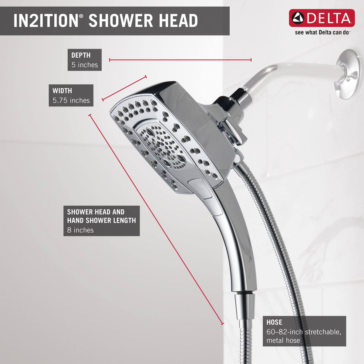 Chrome 2-in-1 Shower Head E689287