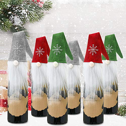6 Sets Christmas Wine Bottle Cover Hats S80445