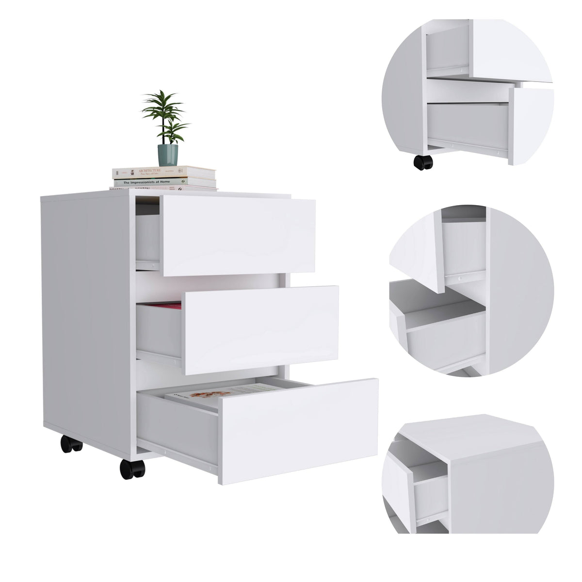 Black 3 Drawer Filing Cabinet R3034