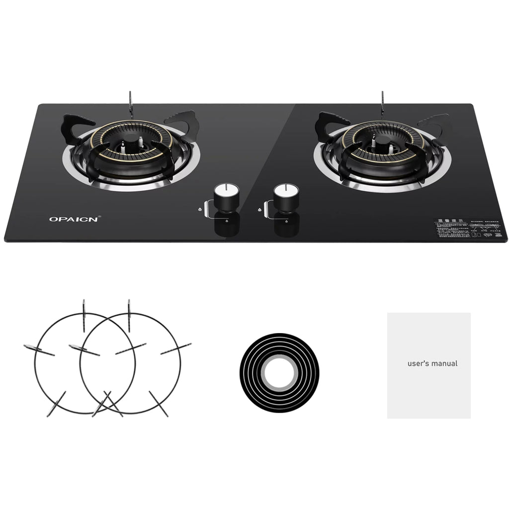 Double Burner Gas Stove Tempered Glass Cooktop U228