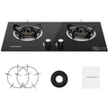 Double Burner Gas Stove Tempered Glass Cooktop U228