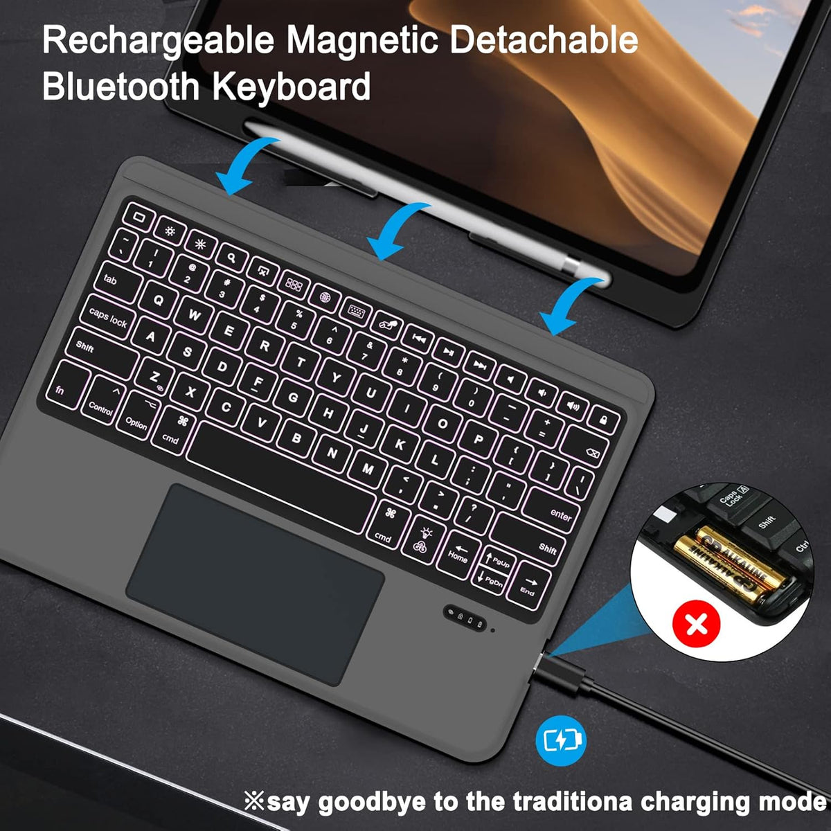 Leather Folio Case with Keyboard for iPad Pro 12.9 inch H6573