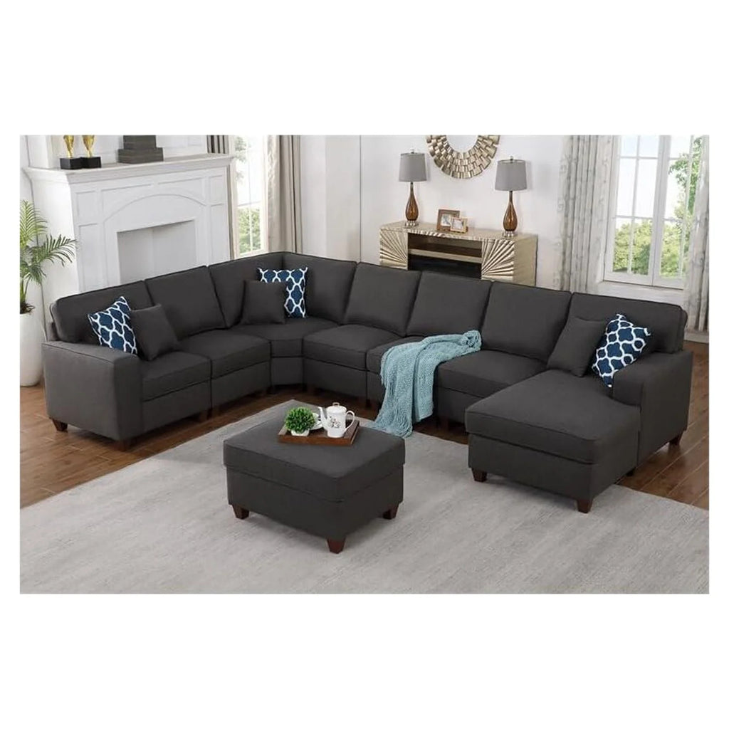 8-Piece Upholstered Fabric Sectional W814386
