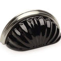 Satin Nickel Black Glass Cabinet Cup Pull 10 Pack X365962