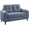 Blue and Black Microfiber Tufted Loveseat O133768