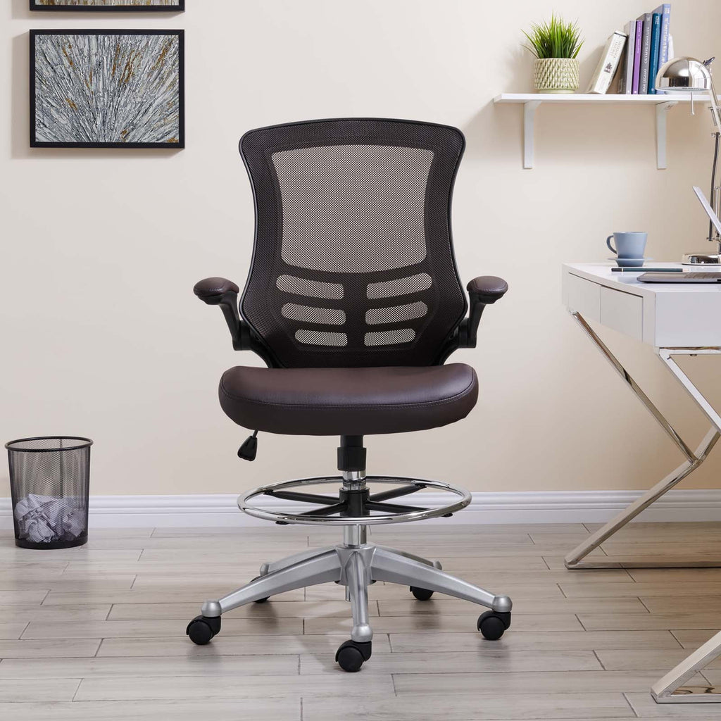Brown Vinyl Drafting Chair Q469460