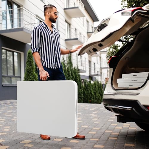 8 Foot Plastic Folding Picnic Table with Carry Handle N53889