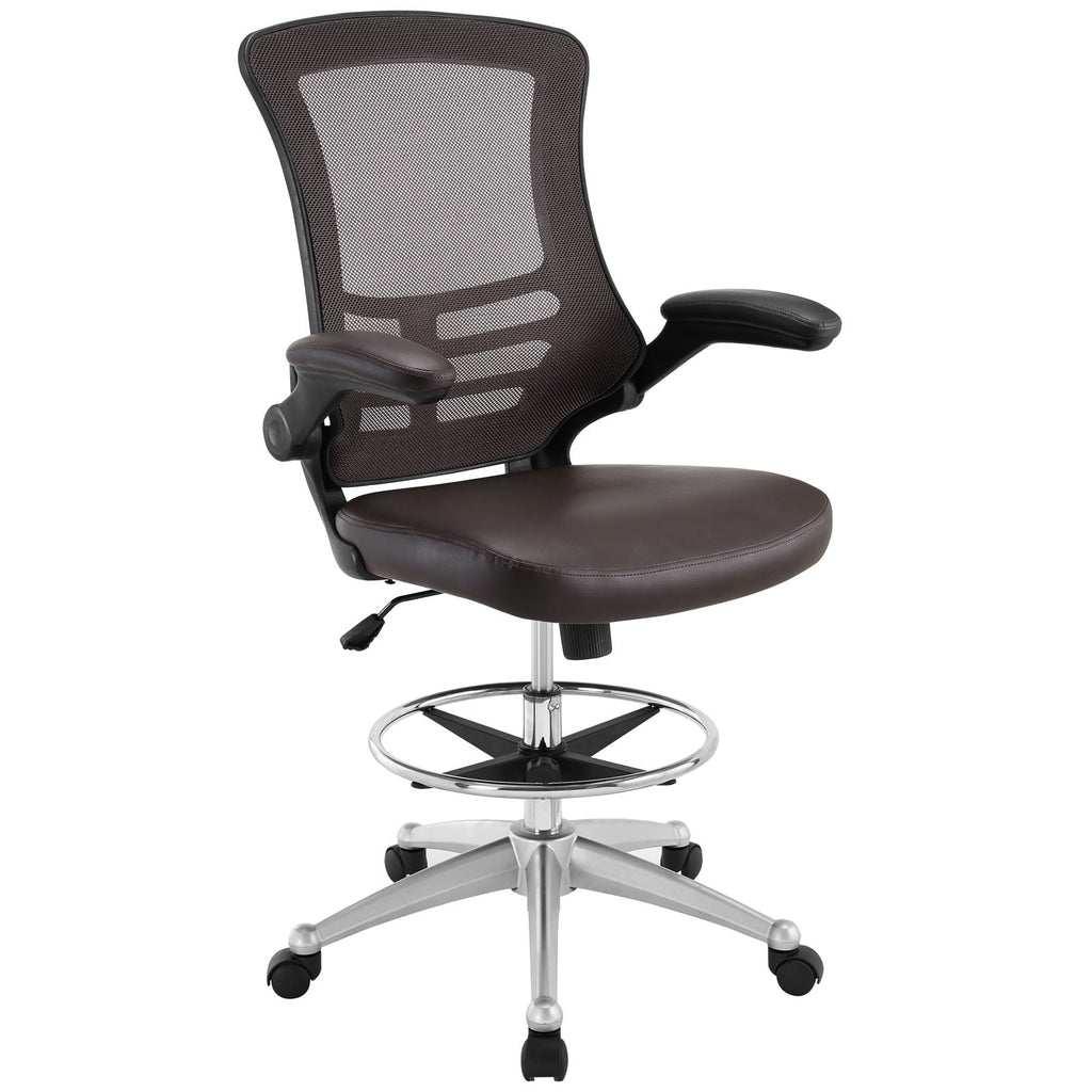Brown Vinyl Drafting Chair Q469460