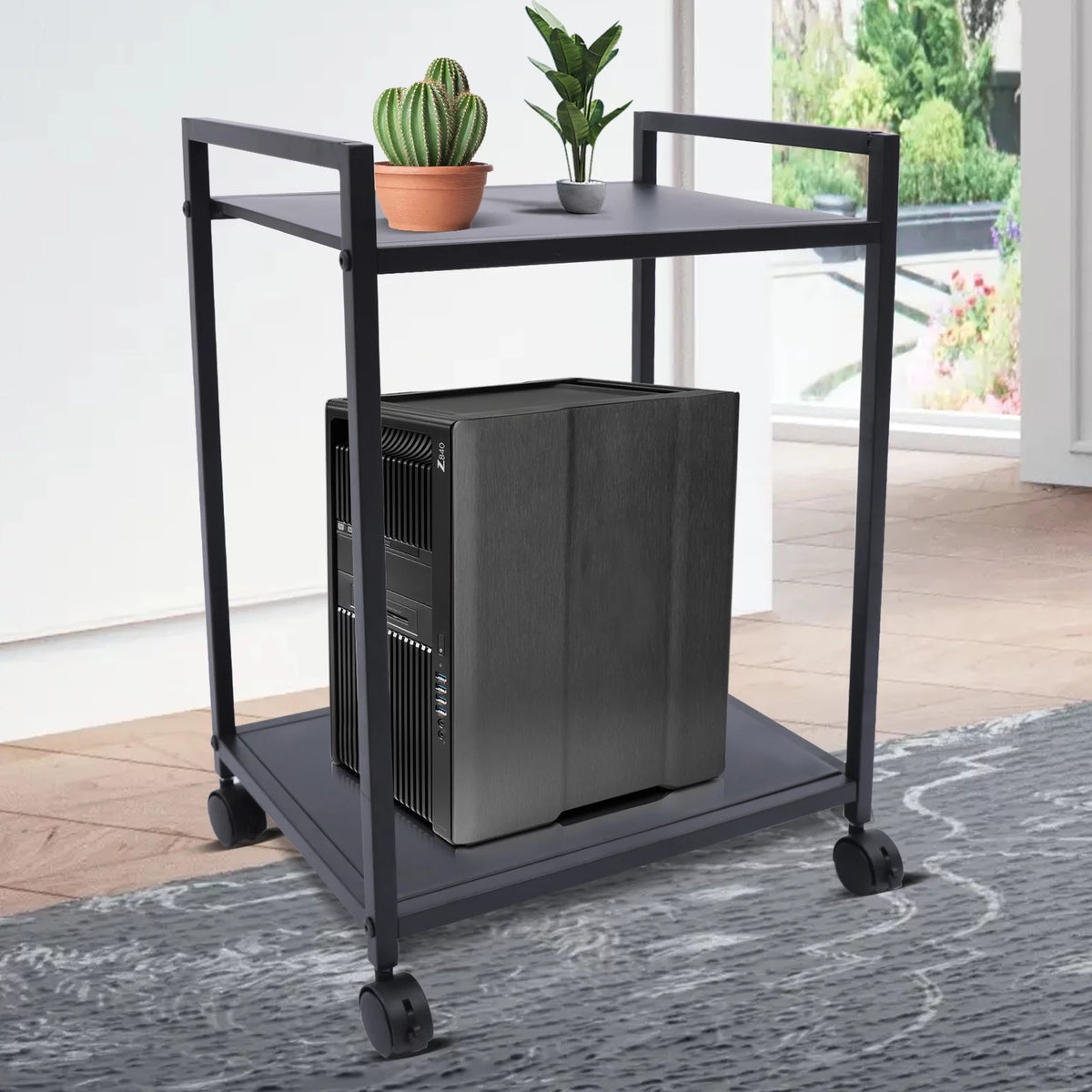 Computer Tower Stand with Lockable Wheels U873
