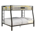 Black Steel Metal Full over Queen Bunk Bed K3641