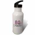 Black and Hot Pink Leopard Print 21 oz Sports Water Bottle C596864