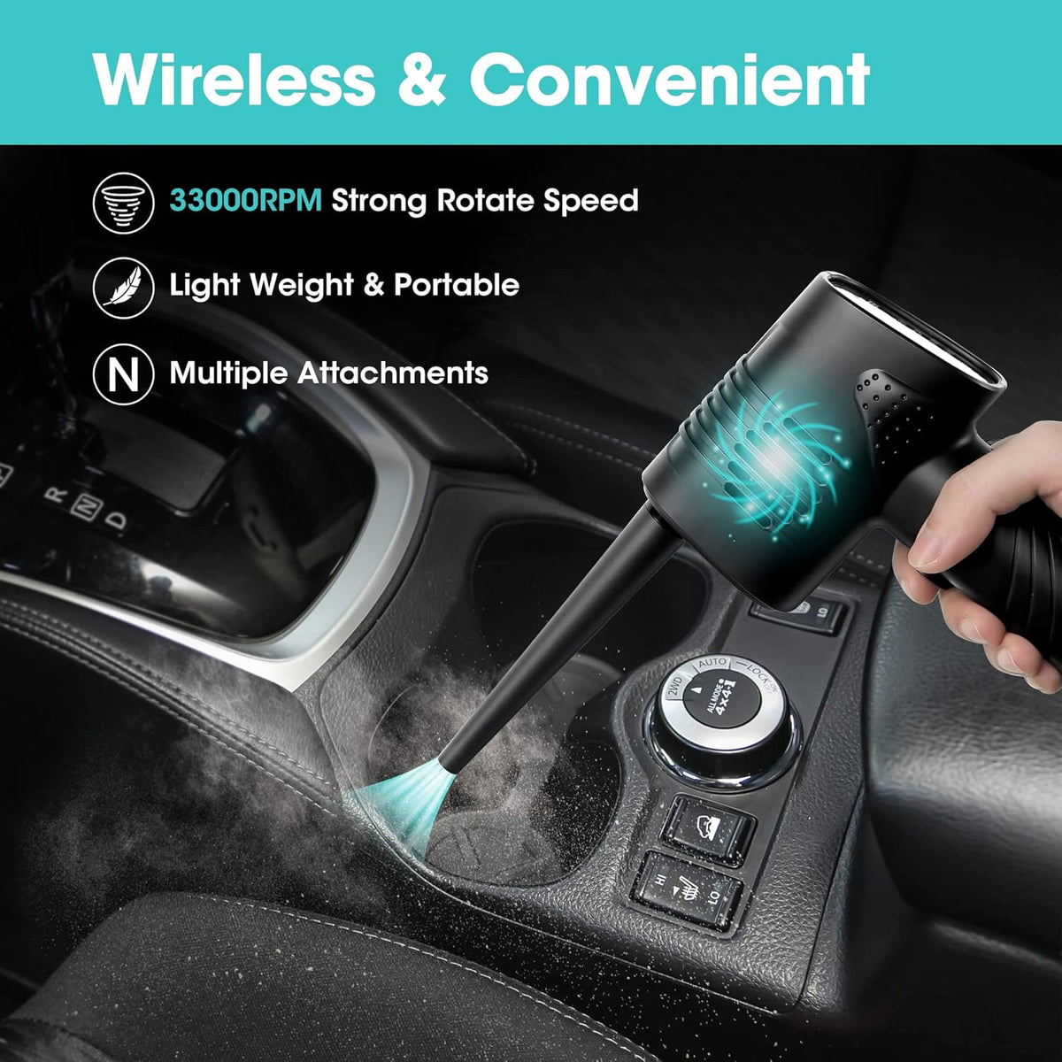 Cordless Electric Compressed Air Duster 33000 RPM 6000mAh Reusable Portable Air Duster C5512