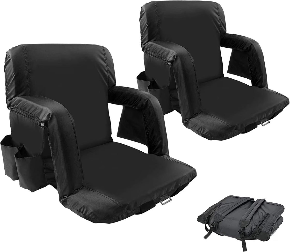 21" Wide Folding Stadium Seat with Back Support, 2 Pack O1975