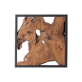 Black Frame Teak Wood Wall Tile U633377
