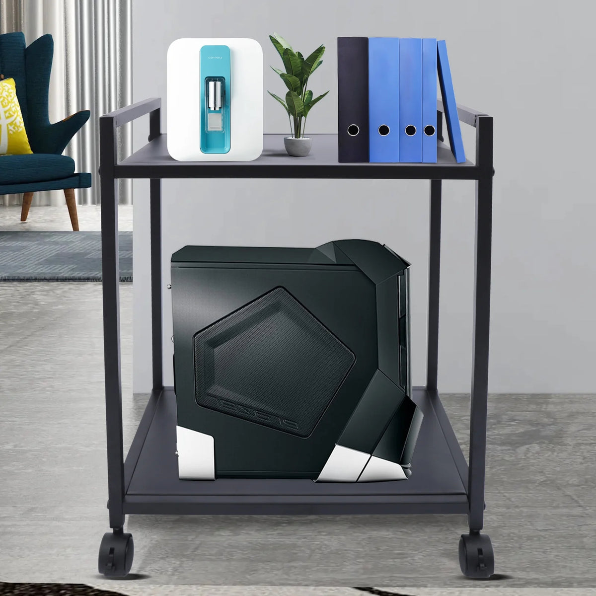 Computer Tower Stand with Lockable Wheels U873