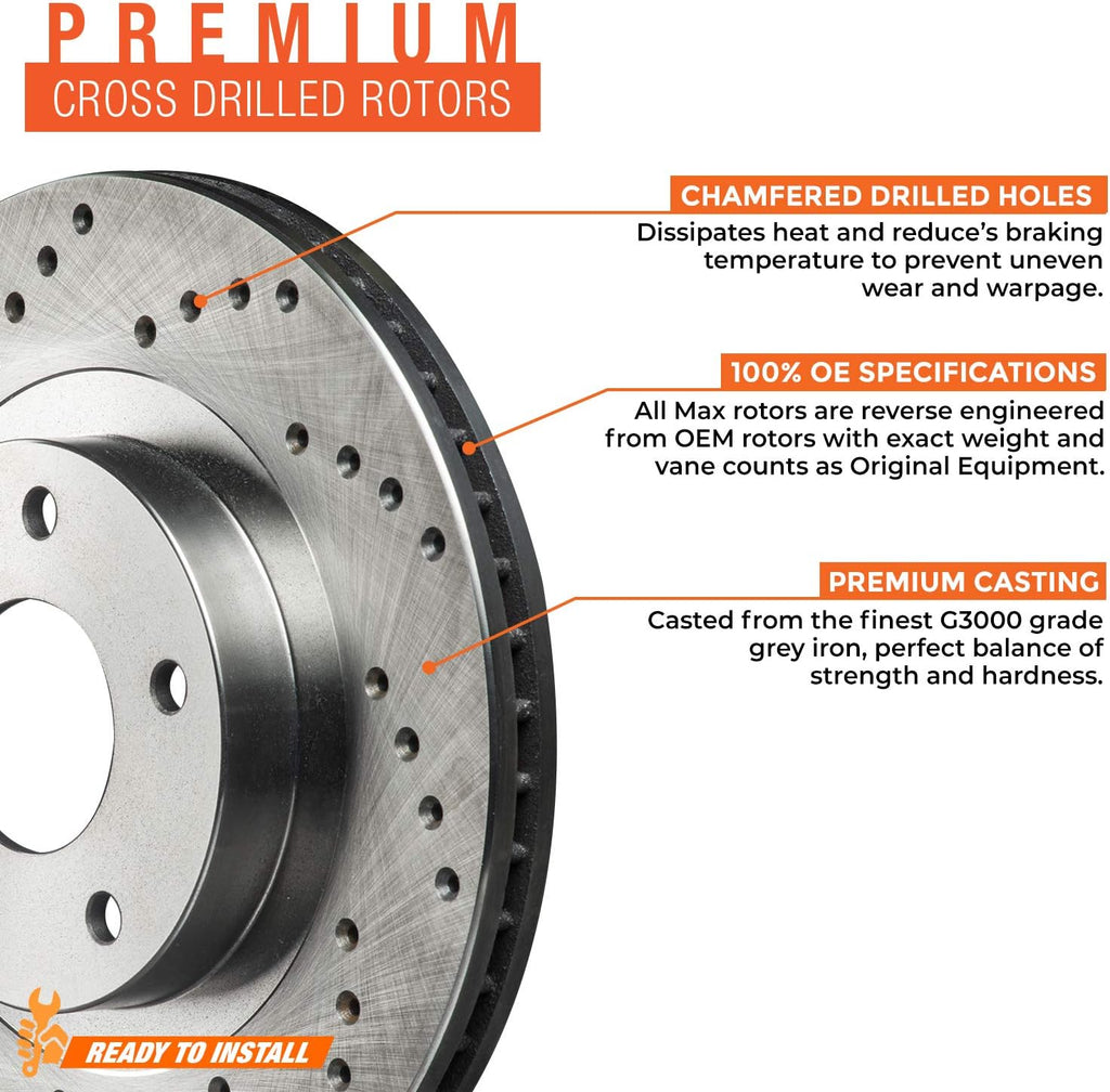 Front and Rear Brake Rotors with Carbon Ceramic Pads W54983