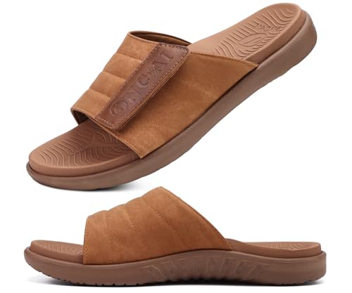 Mens Open Toe Athletic Sport Slides with Arch Support L583468