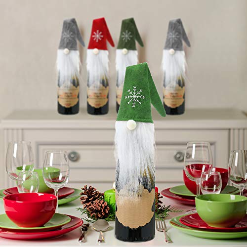 6 Sets Christmas Wine Bottle Cover Hats S80445