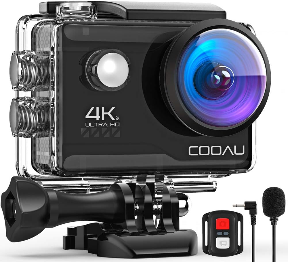 4K 20MP Wi-Fi Action Camera with External Microphone and 20 Accessories U30852