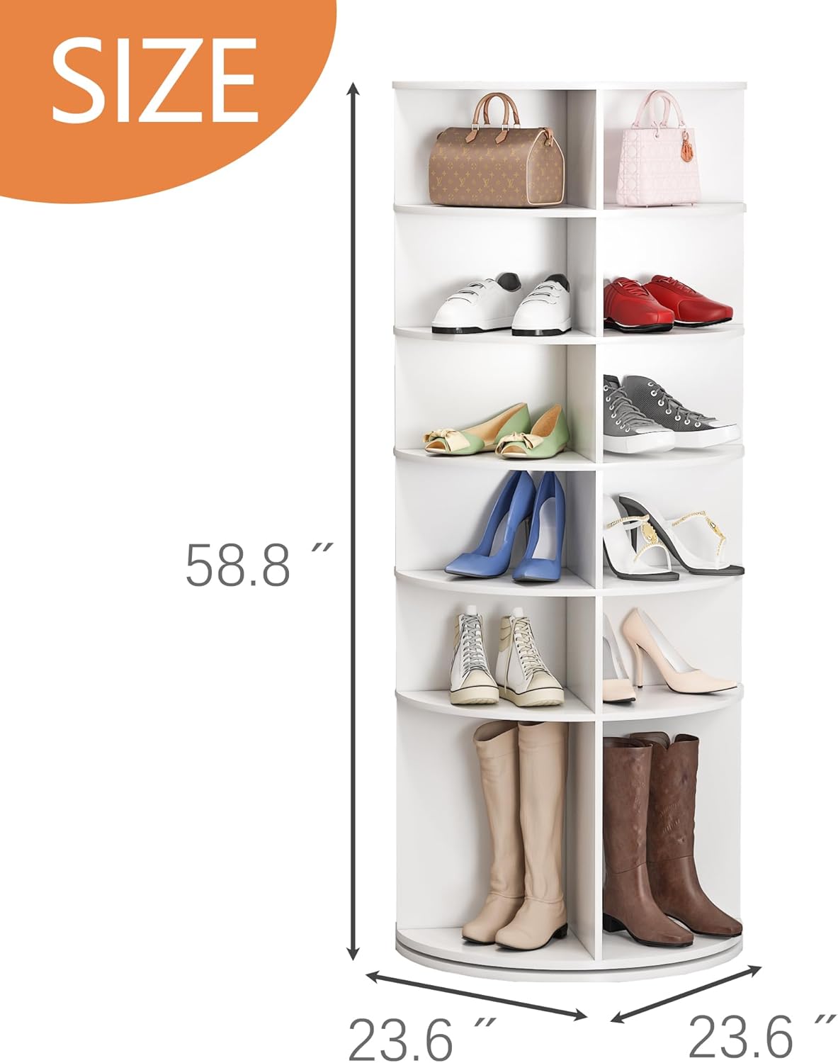 6 Tier Rotating Shoe Rack D68685