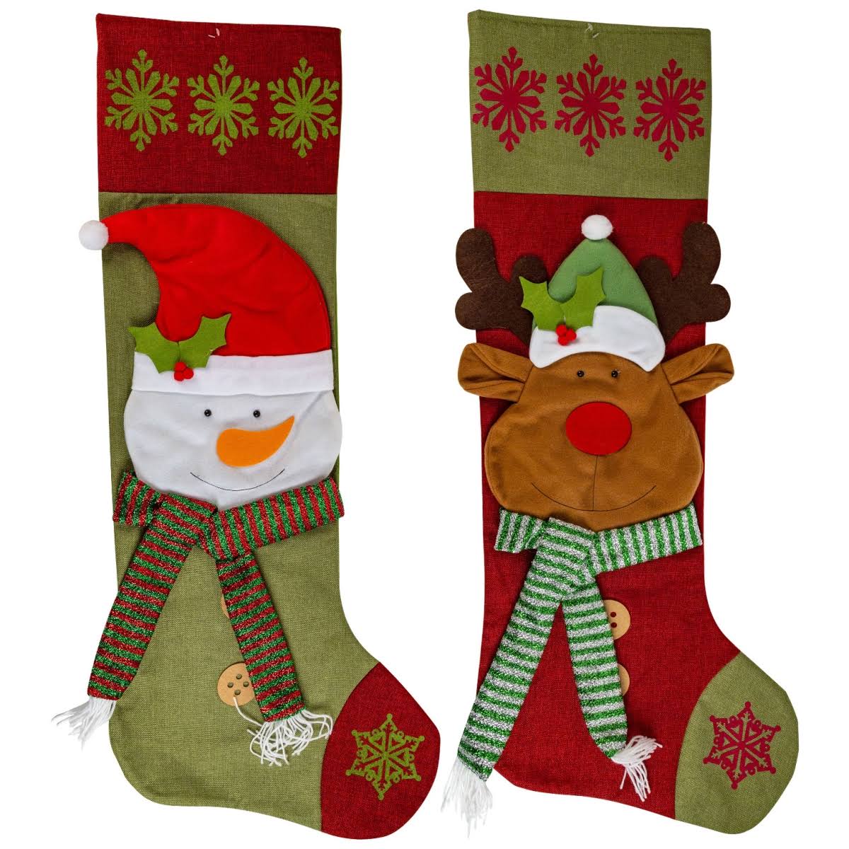 48 inch Jumbo Snowman & Reindeer Stocking Case of 12 T8188