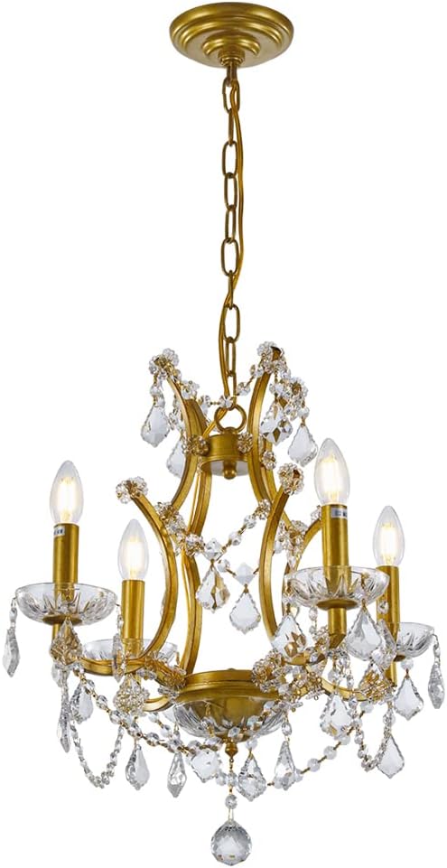 4-Light Gold Crystal Chandelier U600
