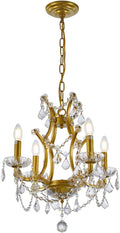4-Light Gold Crystal Chandelier U600