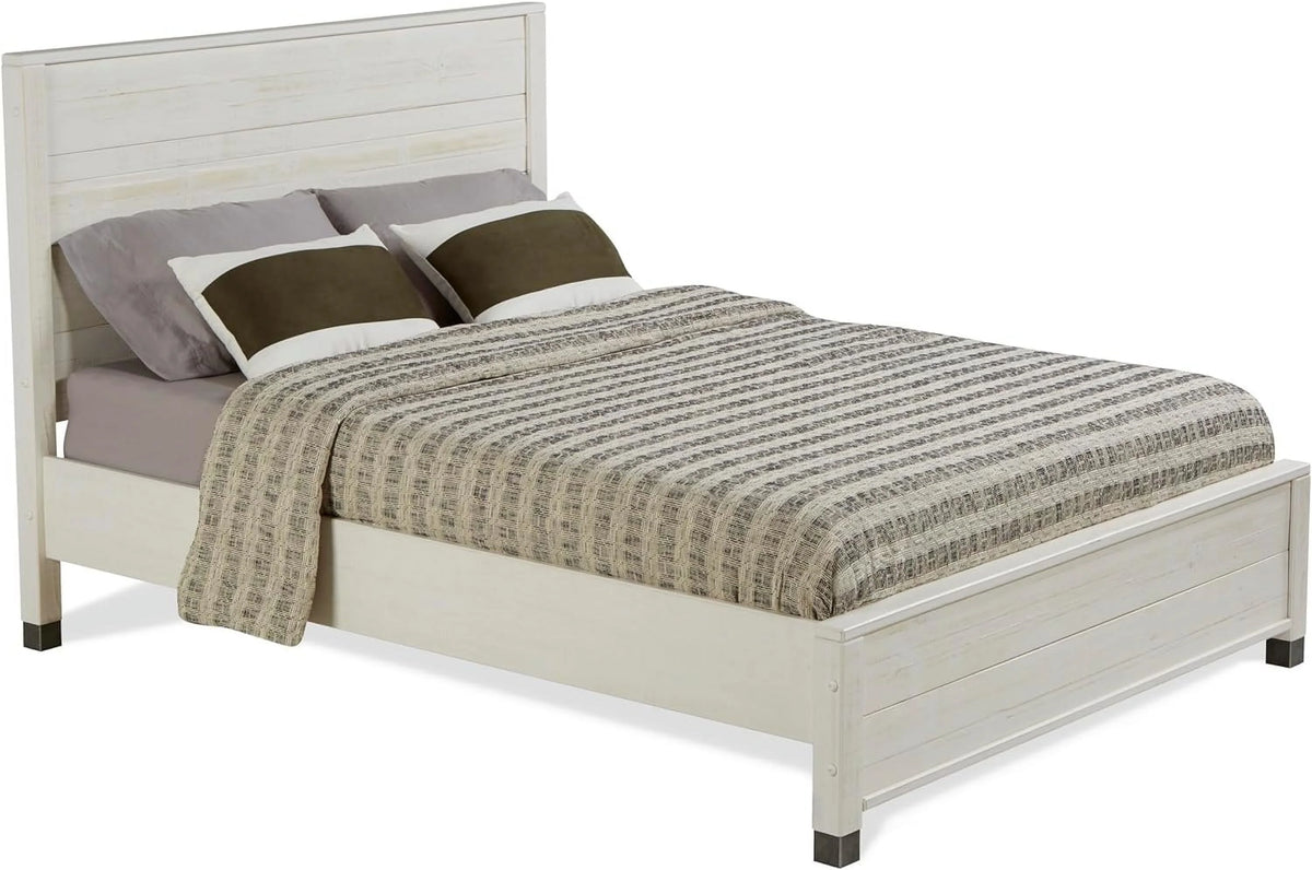 Queen Size White Platform Bed P54395