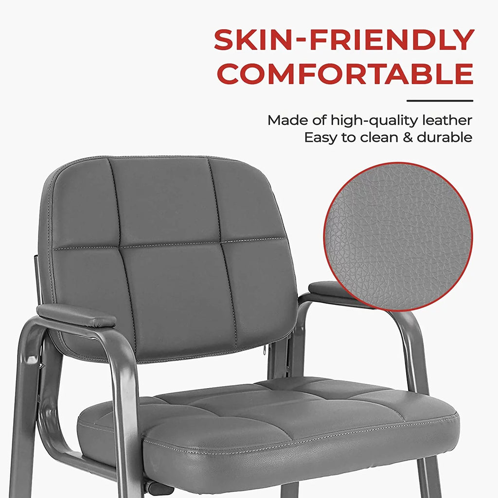 Guest Chair with Bonded Leather Padded Arm Rest X39117