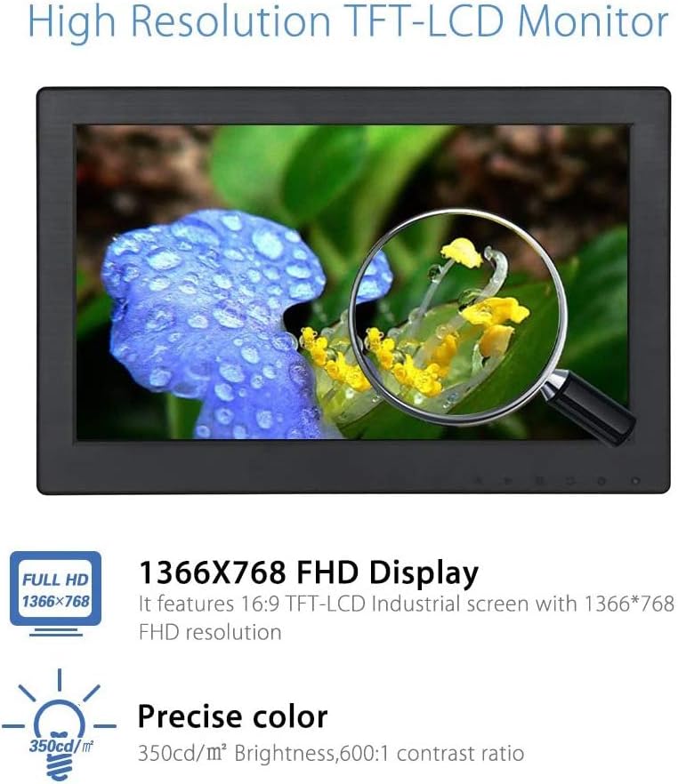 12 Inch 16:9 Mini TFT LCD HDMI Monitor with VGA BNC AV Input S941