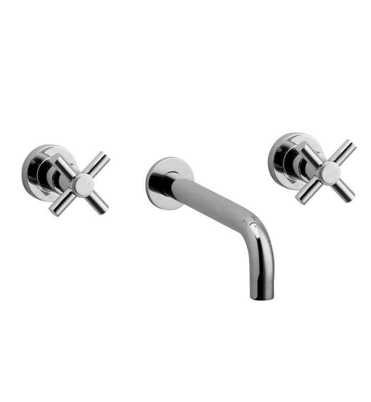 Polished Gold Antiqued Wall Mount Bathroom Sink Faucet A654697