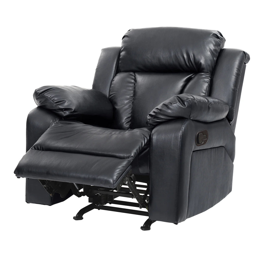 Black Faux Leather Reclining Chair S987355