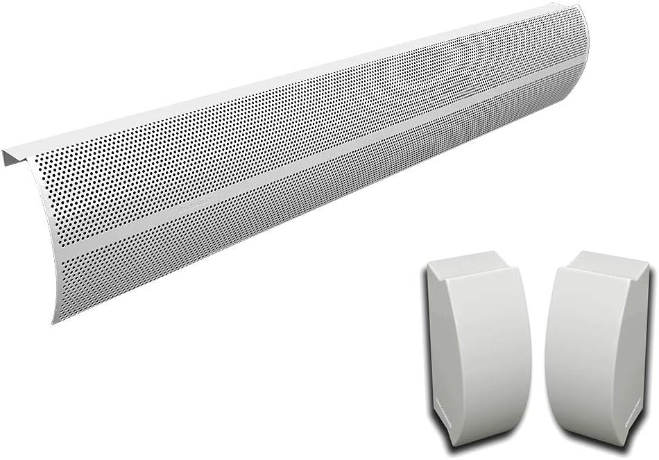 Galvanized Steel Baseboard Heater Cover in White 4 ft with End Caps Q1196