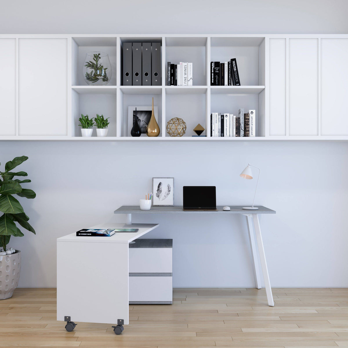 Gray Rotating Multi-Positional Desk N921