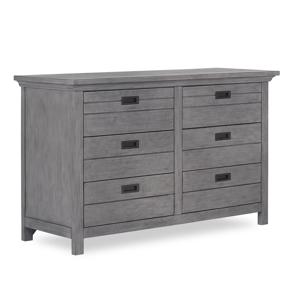 6 Drawer Double Dresser Rustic Gray Y836