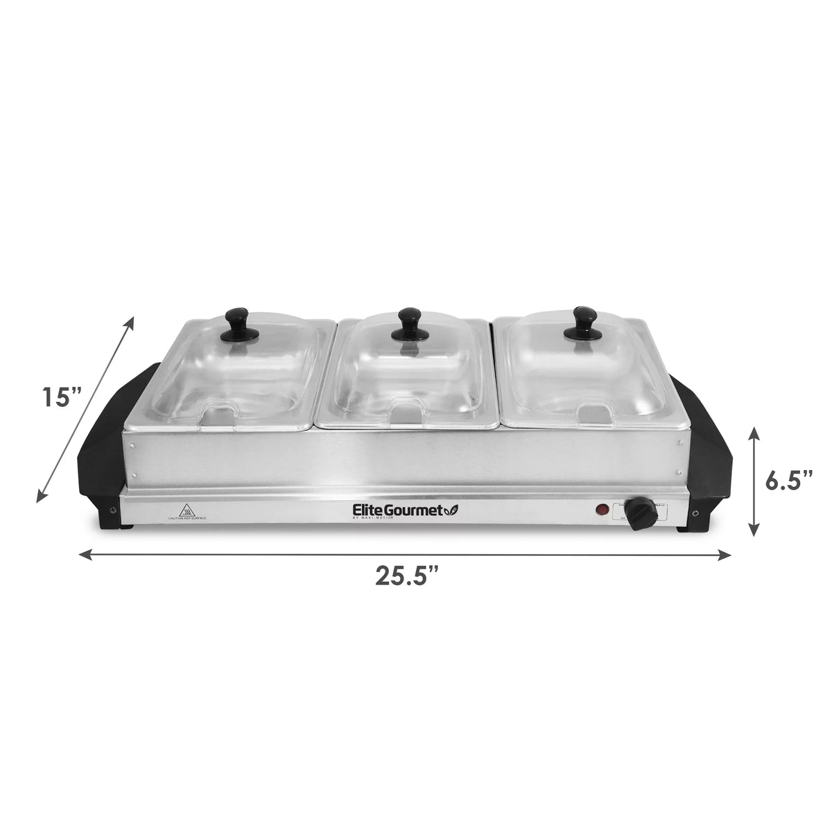 3 x 2.5 Qt. Stainless Steel Electric Buffet Server Z30941