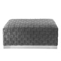 Gray & Silver Upholstered Bedroom Bench V5824
