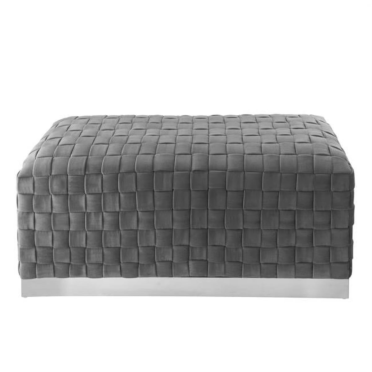Gray & Silver Upholstered Bedroom Bench V5824