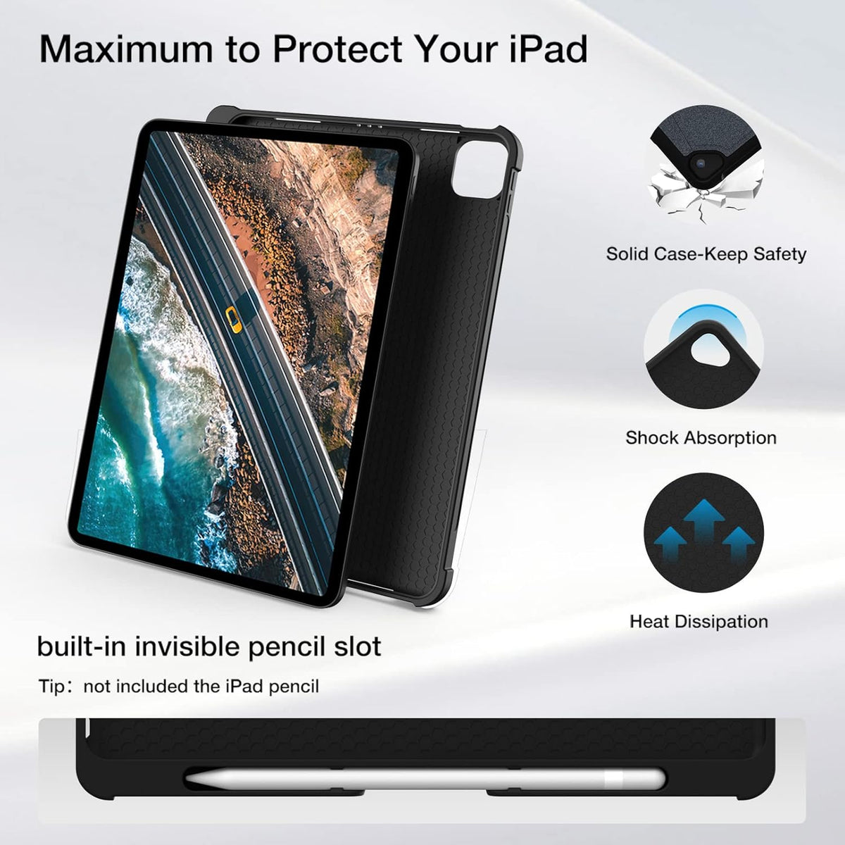 Leather Folio Case with Keyboard for iPad Pro 12.9 inch H6573