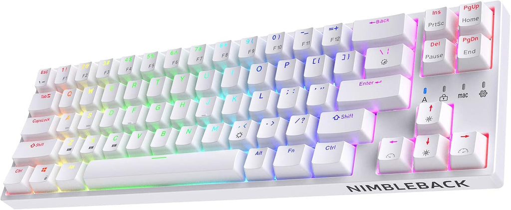 White 68 Keys RGB Backlit Mechanical Keyboard V2882