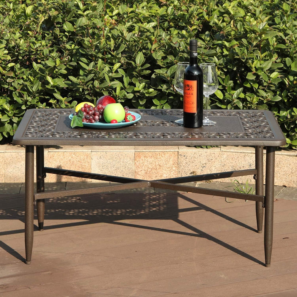 Rectangle Cast Aluminum Patio Coffee Table Z484