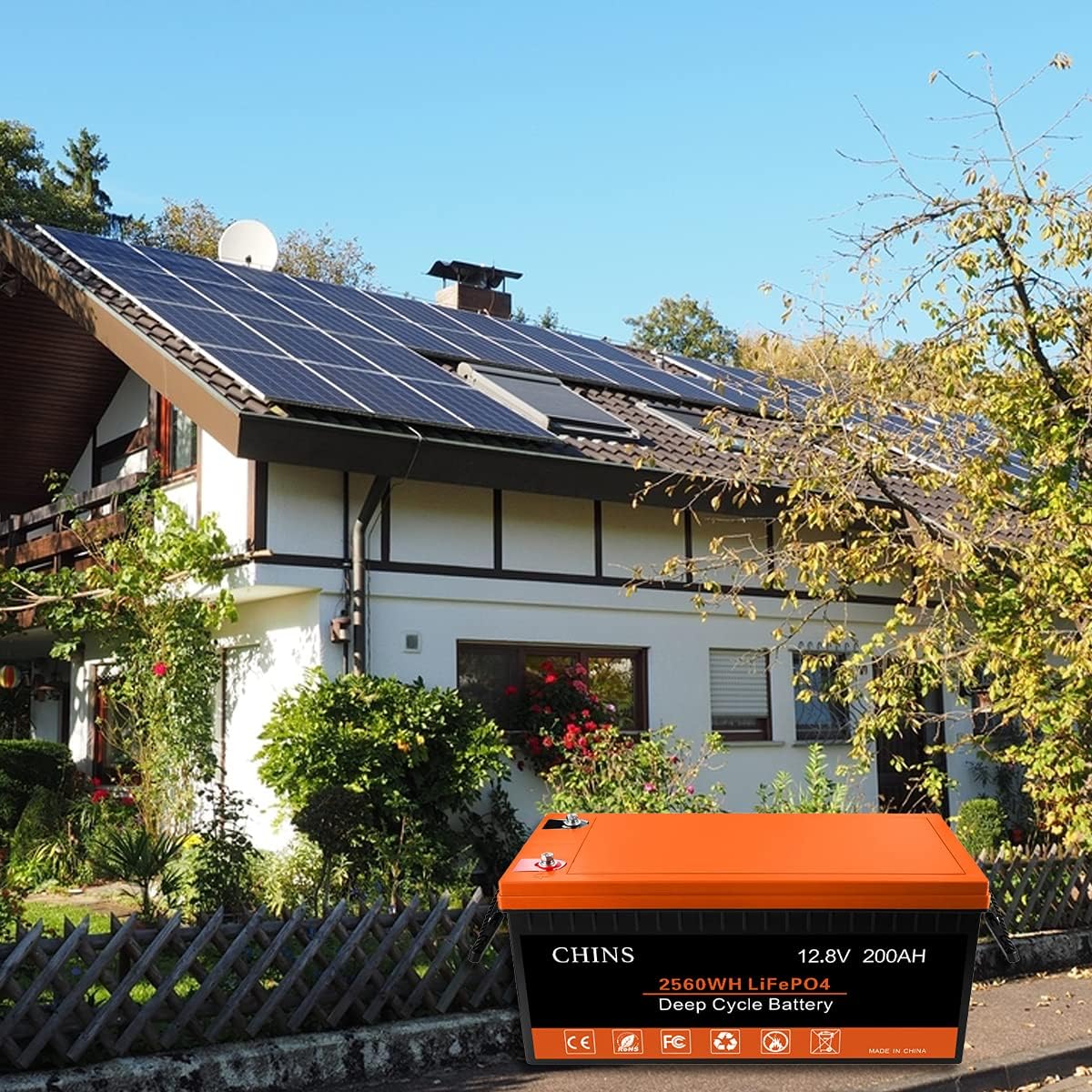 12V 200AH LiFePO4 Lithium Battery with 200A BMS B110
