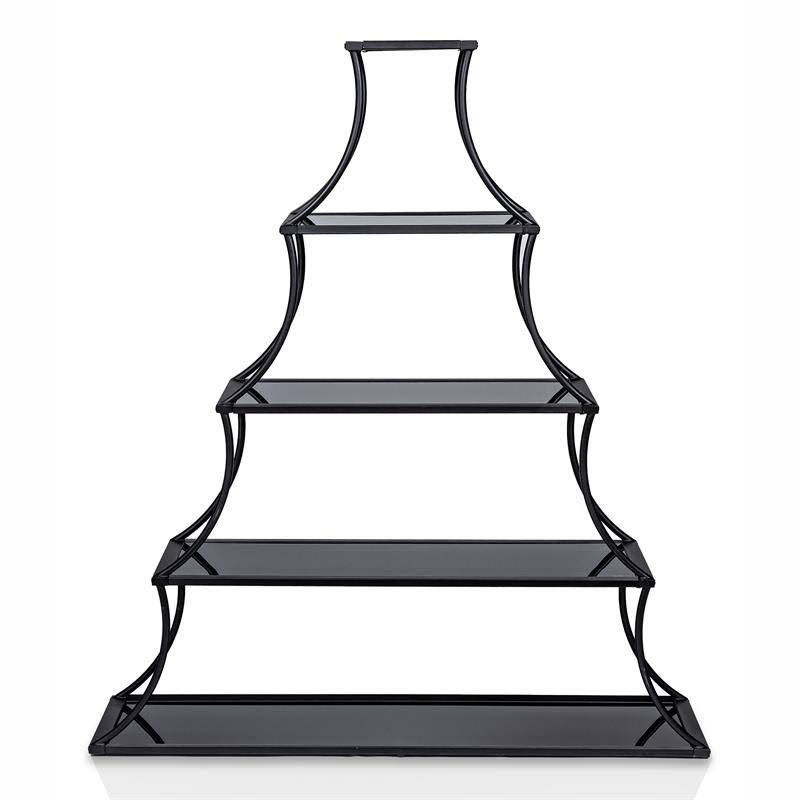 Industrial Metal 5-Shelf Bookcase in Sand Black Y221