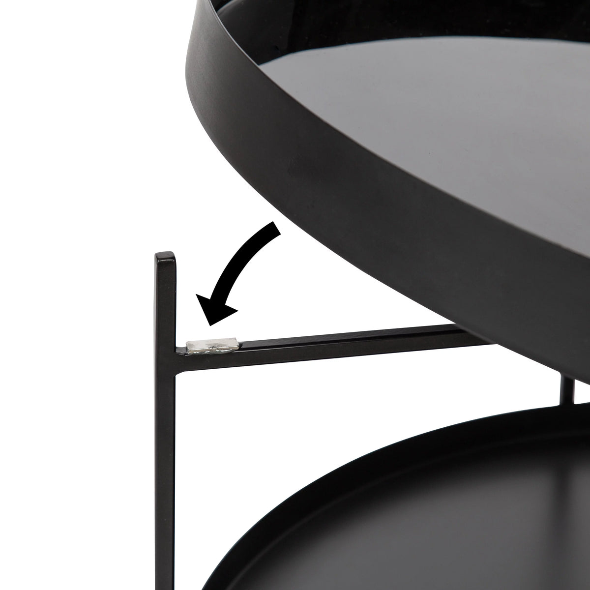 Black 26 Inch Round Two-Tier Coffee Table E928176